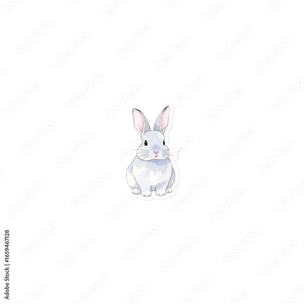 Fototapeta premium Cute rabbit watercolor art