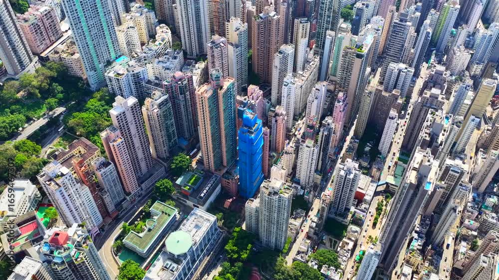 Skyview of standalone single storey high rise buildings under ...