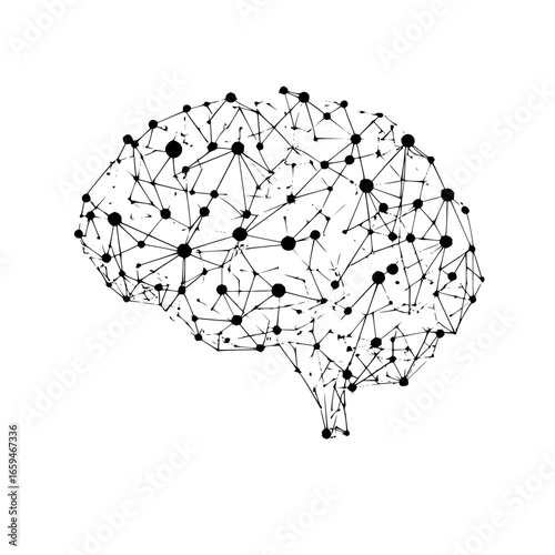 Abstract brain network illustration for ai artificial intelligence and neural connections concepts design vector