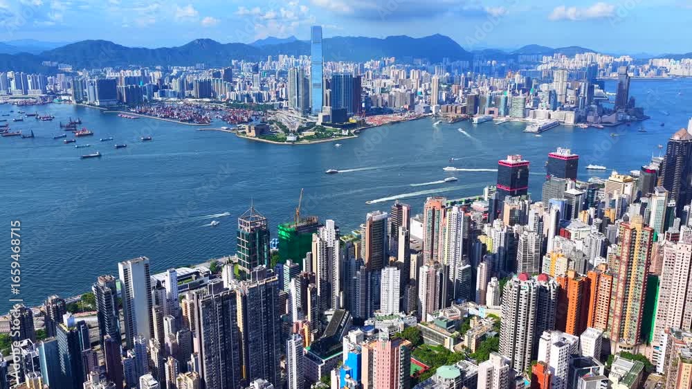 Skyview of standalone single storey high rise buildings under ...