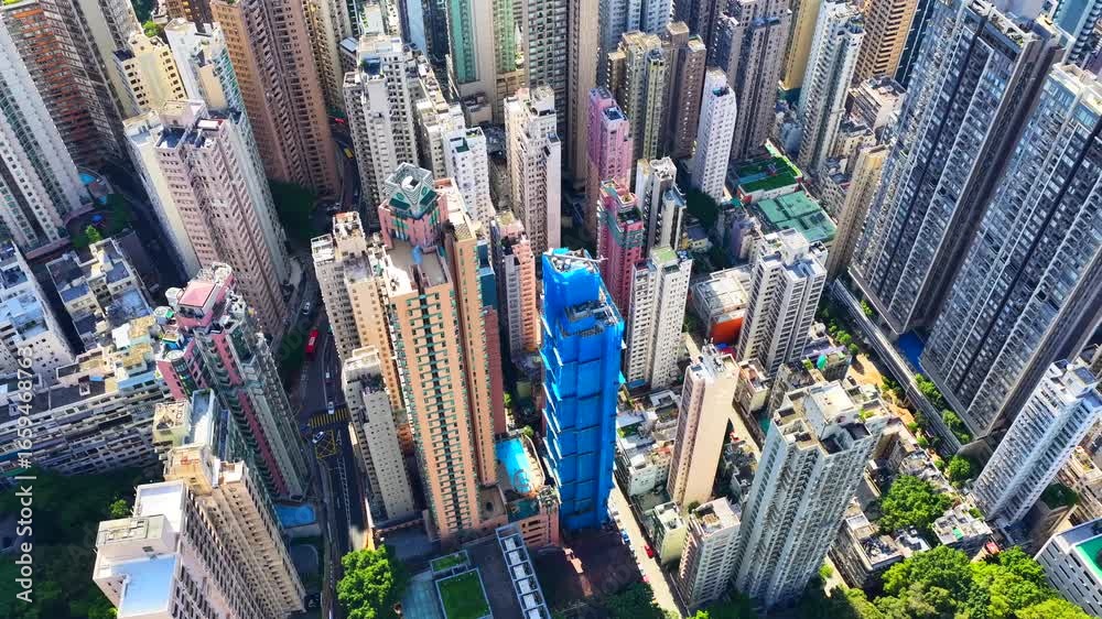 Skyview of standalone single storey high rise buildings under ...