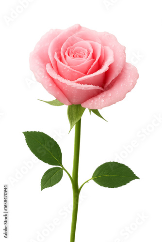 Rose Isolated on Transparent Background, isolated on a transparent background. Perfect for digital design,  romantic themes, floral decoration, and stock photography use.