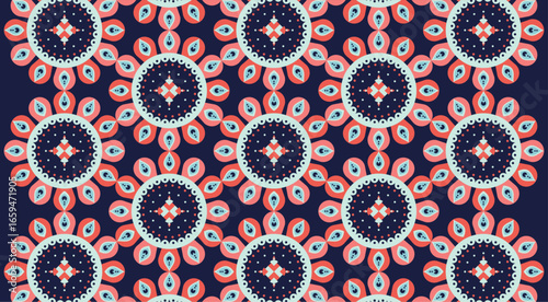 Floral Mandala in a Seamless Repeat