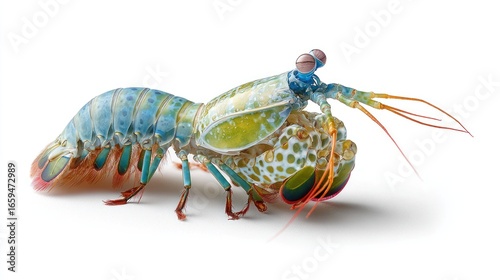 Vibrant Shrimp on White Background