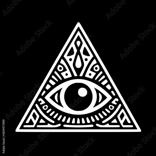 Silhouette of the ancient one-eyed triangle symbol