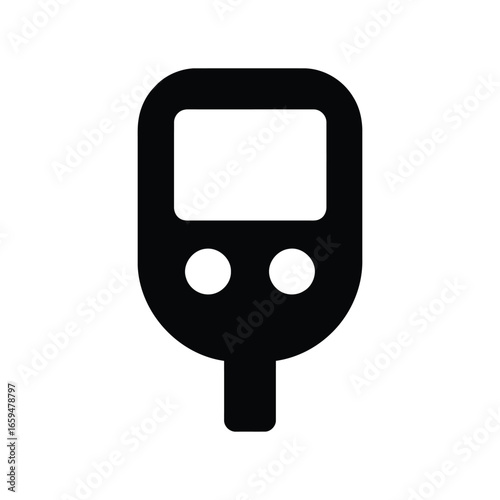 Black Silhouette Of A Blood Glucose Meter On White Background diabetes monitor