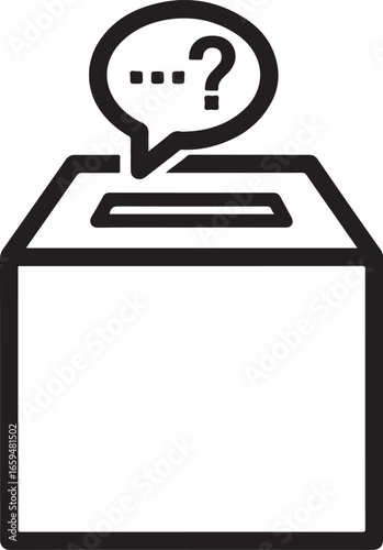Suggestion Box Icon – Feedback Question Symbol with Speech Bubble