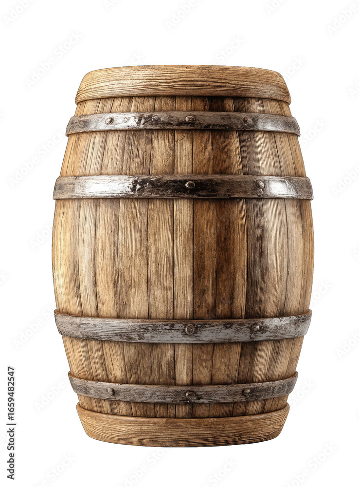 Obraz premium Wooden barrel with metal bands