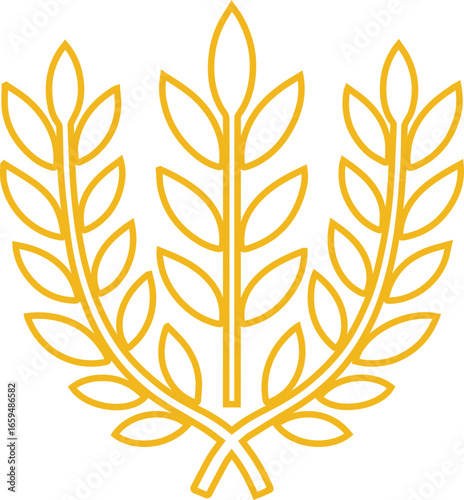 Golden wheat stalk emblem symbolizing harvest, agriculture, and prosperity