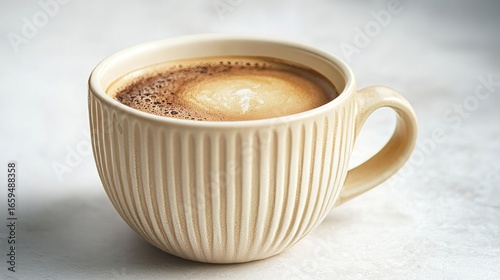 cup of coffee on wooden table