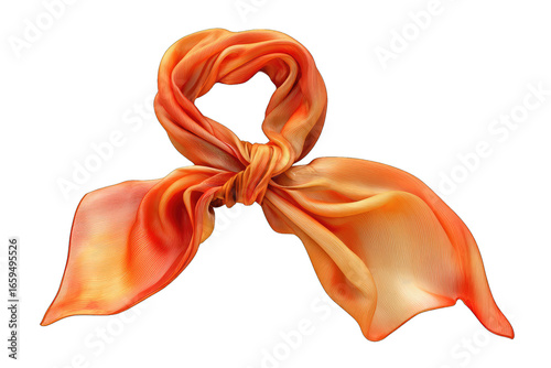 Orange silk neckerchief, tied in knot