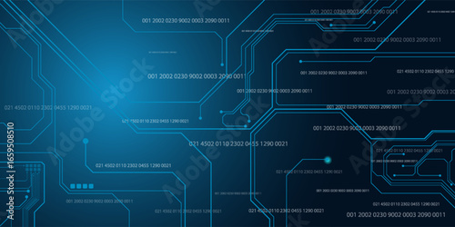 abstract technology number code background