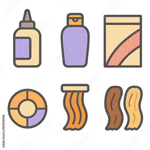 Color Correction Tools. Flat vector mini-illustrations Color correction tools in colors children's