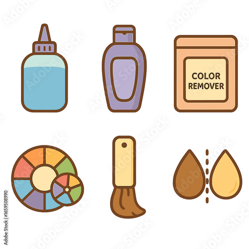 Color Correction Tools. Flat vector mini-illustrations Color correction tools in colors children's