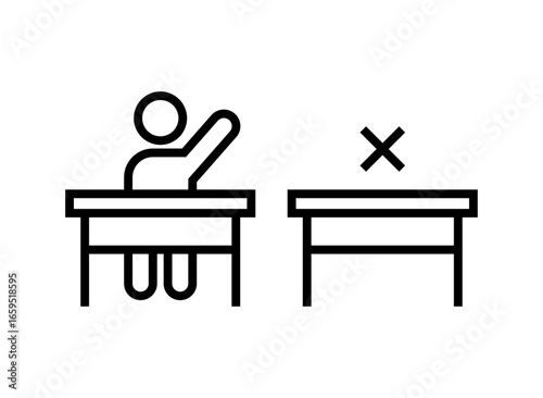 Present and absent icon on white background. Attendance icon.