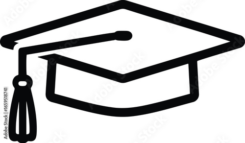 This academic graduation cap clip art from an editable icon set symbolizes the wisdom of a graduate, educational study, a diploma, and teacher guidance.