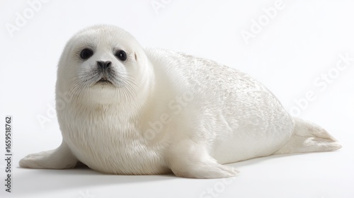 White pup seal studio shot