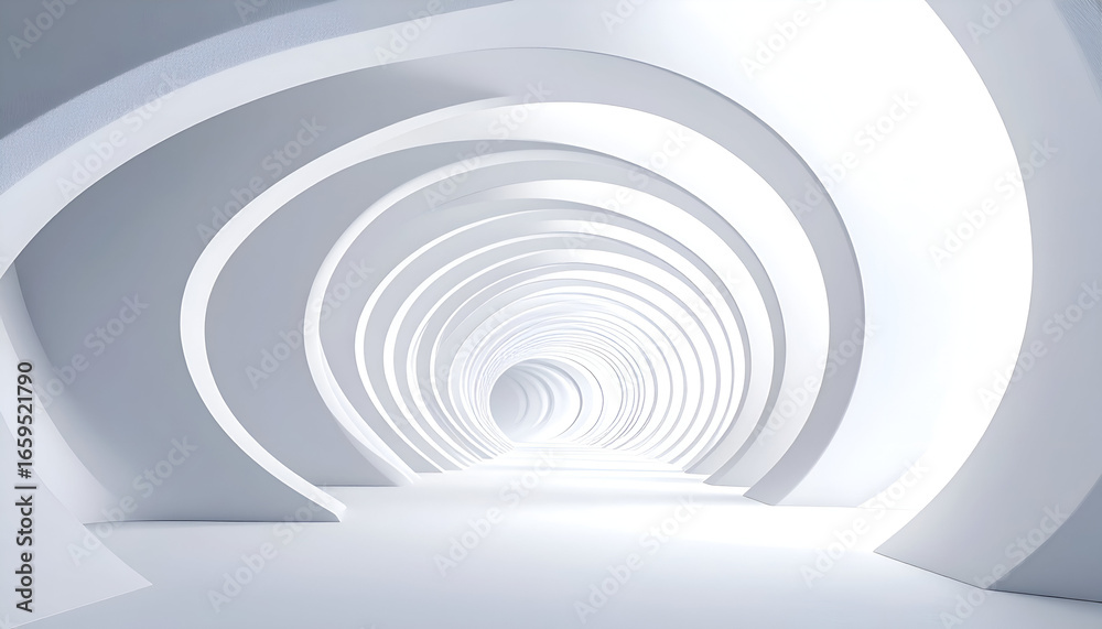 Naklejka premium White Spiral Corridor Architecture.
