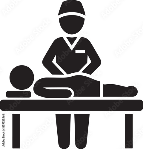 Massage Therapy Icon – Physiotherapy Treatment Symbol