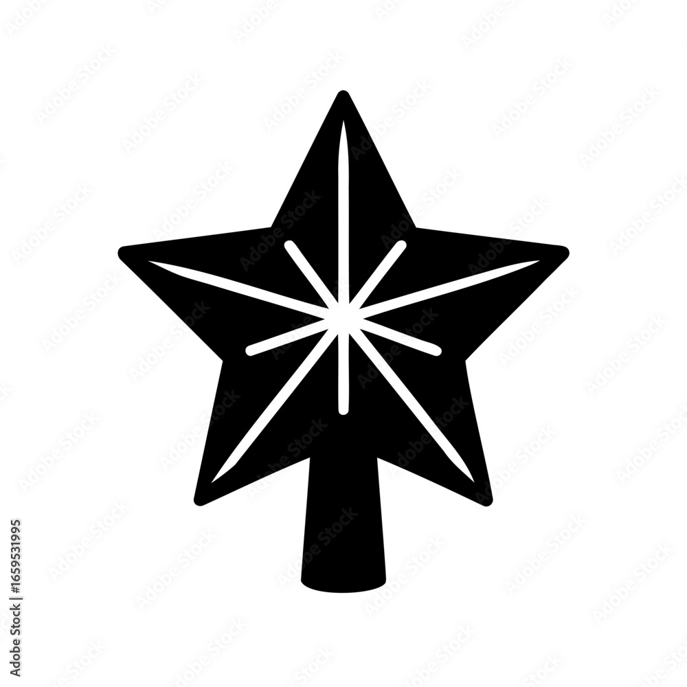 Obraz premium A classic Christmas tree star topper illustration for holiday decorations