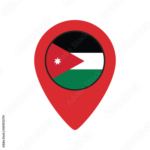 Free Download Jordan flag map pin location icon symbol representation of jordanian national identity and travel destination vector - GFXLoad