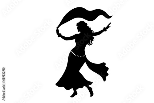 Belly Dancer Silhouette young lady dancing a traditional dance silhouette