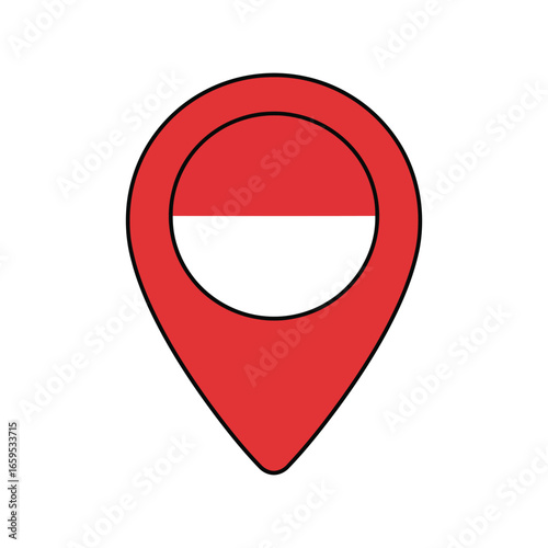 Free Download Indonesia flag location pin graphic icon for travel tourism and geography concepts vector - GFXLoad