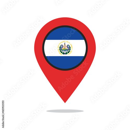 Free Download El salvador flag location pin map marker symbol travel destination concept representation vector - GFXLoad