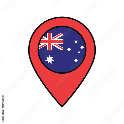 Free Download Red location pin with australian flag inside symbolizing australian travel or destination spot vector - GFXLoad