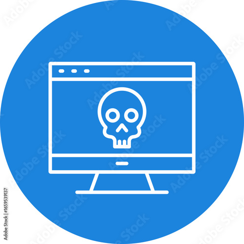 Dark web circle icon, dark web icon — hidden network, cybercrime, anonymous internet activity symbol vector
