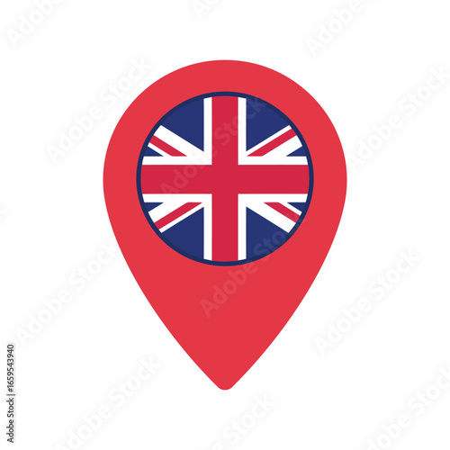 Free Download United kingdom flag location pin icon symbol represents great britain travel tourism destination vector - GFXLoad