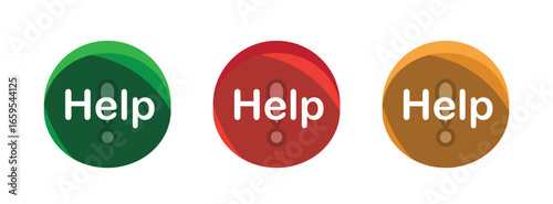 help button icon set, emergency and support symbols