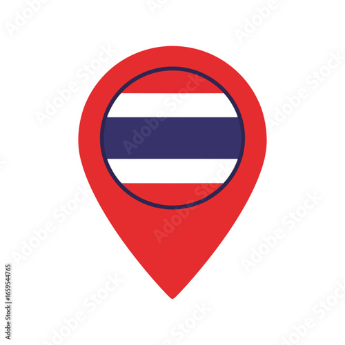 Thailand flag map pin location icon representing travel and tourism destinations vector Free Download Thailand flag map pin location icon representing travel and tourism destinations vector - GFXLoad