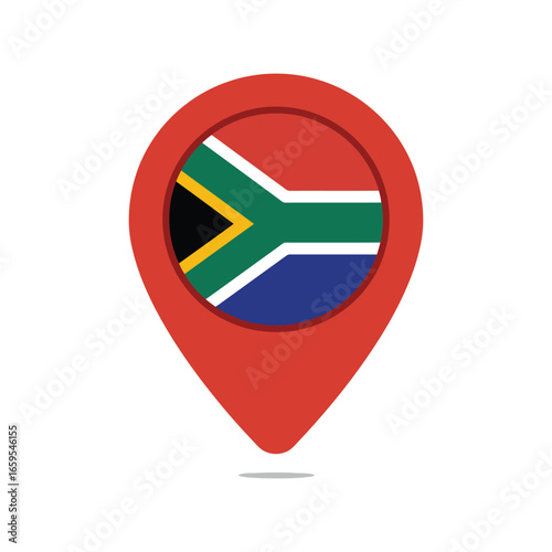 Free Download South africa flag inside location pin marker graphic design element country travel landmark concept vector - GFXLoad