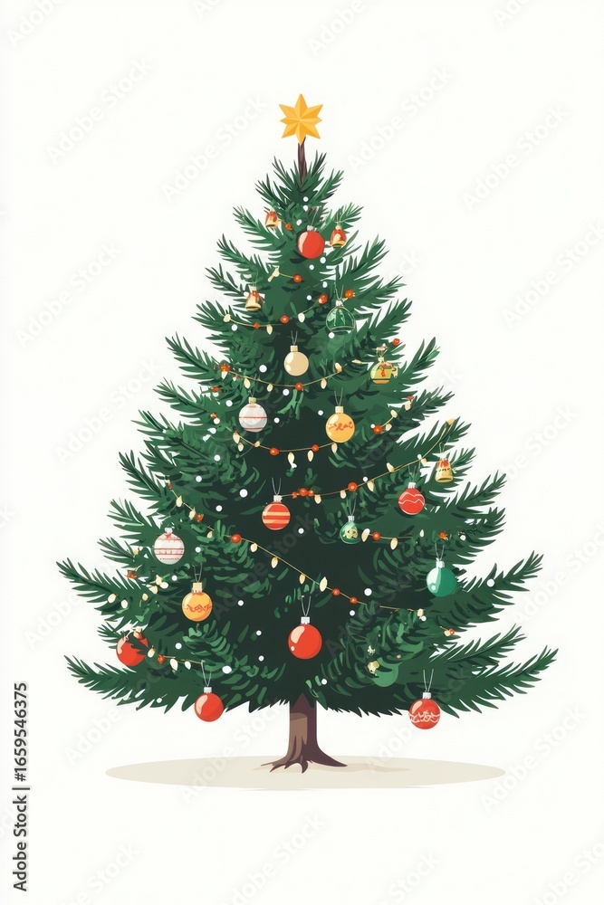 Fototapeta premium Simple Christmas tree christmas decoration christmas tree.