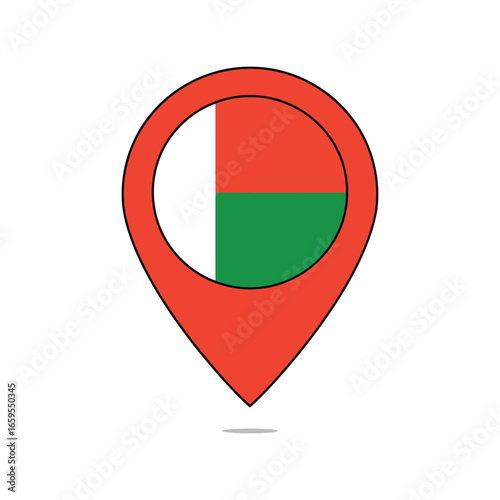 Free Download Madagascar flag location pin marker icon symbol representing travel and destination in africa vector - GFXLoad