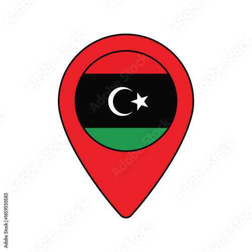 Free Download Libya flag location pin map marker country symbol geographic navigation concept vector - GFXLoad