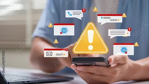 Wallpaper Mural Mobile phone with multiple warning messages and alerts Torontodigital.ca