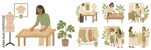 Fashion Design and Production Workflow, Minimalist flat design
