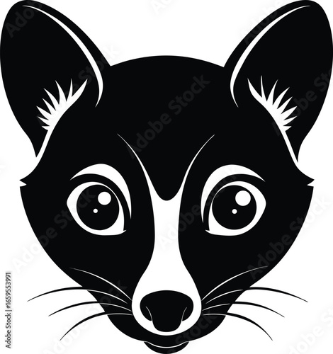 Vector illustration of a raccoon face