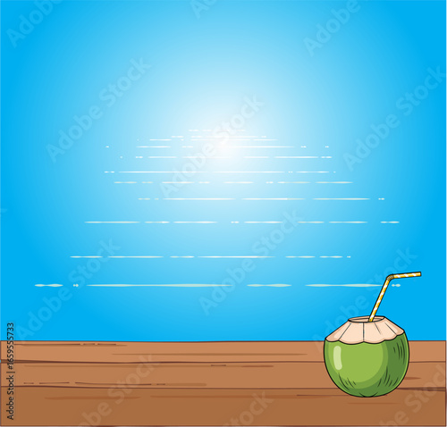 Coconut Drink Vector Illustration