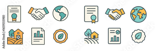 Farming and Business Symbols Collection, Minimalist flat design