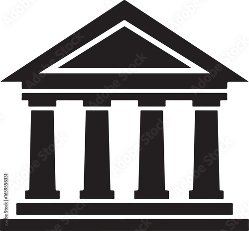 Government Building Icon – Court, Law, Museum, Bank, Institution Symbol