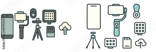 Collection of video production equipment for content creation