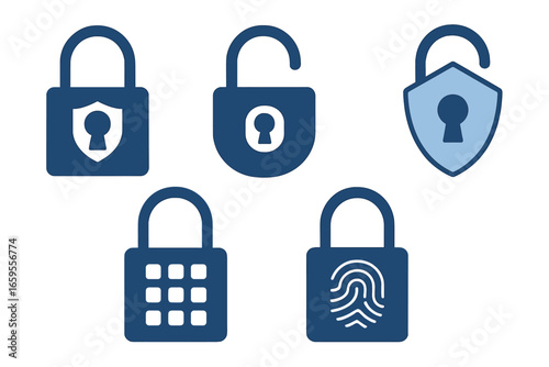 Different types of padlocks with unique designs and security features