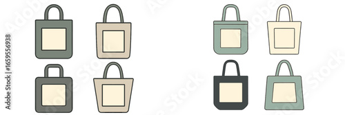 Stylish reusable shopping bags illustration in modern design