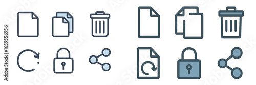 Vector illustration of file management icons for digital organization