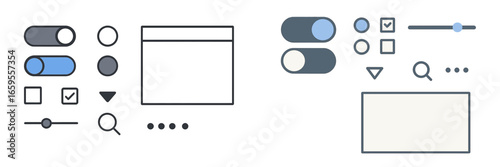 Vector illustration of user interface elements for modern design
