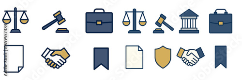 Legal symbols illustration for justice and agreement