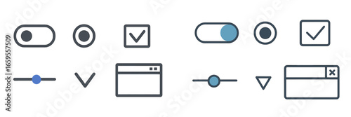Different types of user interface buttons for web applications